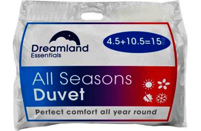 Dreamland All Seasons 4.5 + 10.5 Tog 3-in-1 Duvet - Double
